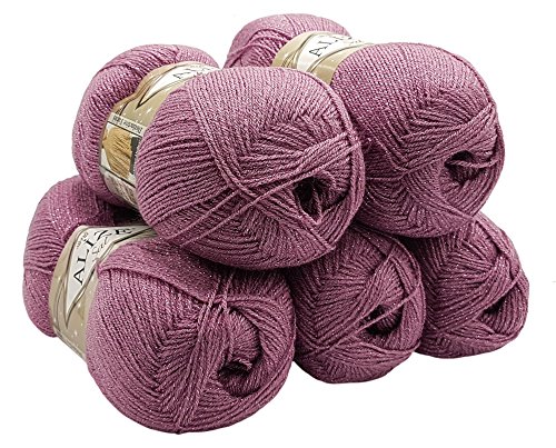 Alize SAL 5 x 100 g Glitzerwolle zum Stricken und Häkeln, 500 Gramm Metallic-Wolle Alize SAL 5 x 100 g Glitzerwolle zum Stricken und Häkeln, 500 Gramm Metallic-Wolle von Alize