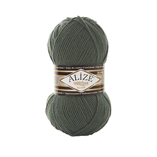 Alize SuperLana Classic 25% Wolle, 75% Acryl, je Knäuel 100g 280m, Lot von 4 Knäueln - 469 Smoke Pine Alize SuperLana Classic 25% Wolle, 75% Acryl, je Knäuel 100g 280m, Lot von 4 Knäueln - 469 Smoke Pine von Alize