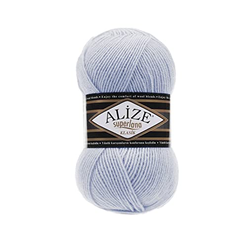 Alize SuperLana Classic 25% Wolle 75% Acryl je Knäuel 100g 280m, 4 Sträuel - 384 Mondstein von Alize