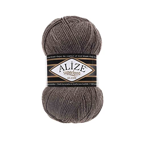 Alize SuperLana Classic 25% Wolle 75% Acryl je Knäuel 100g 280m, 4 Knäuel - 240 milchbraun von Alize