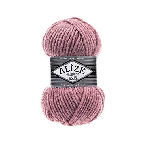 Alize SuperLana Maxi 25% Wolle 75% Acryl je Knäuel 100 g 100 m, 4 Stück Knäuel - 204 pink Alize SuperLana Maxi 25% Wolle 75% Acryl je Knäuel 100 g 100 m, 4 Stück Knäuel - 204 pink von Alize