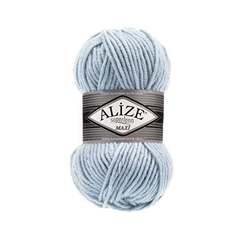 Alize SuperLana Maxi 25% Wolle 75% Acryl je Knäuel 100g 100m Lot 4 Sträuel 480 hellblau Alize SuperLana Maxi 25% Wolle 75% Acryl je Knäuel 100g 100m Lot 4 Sträuel 480 hellblau von Alize