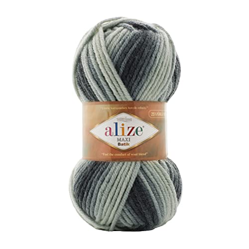 Alize SuperLana Maxi Batik 25% Wolle, 75% Acryl, je Knäuel 100 g, 100 m, 4 Knäuel – 7786 Alize SuperLana Maxi Batik 25% Wolle, 75% Acryl, je Knäuel 100 g, 100 m, 4 Knäuel – 7786 von Alize