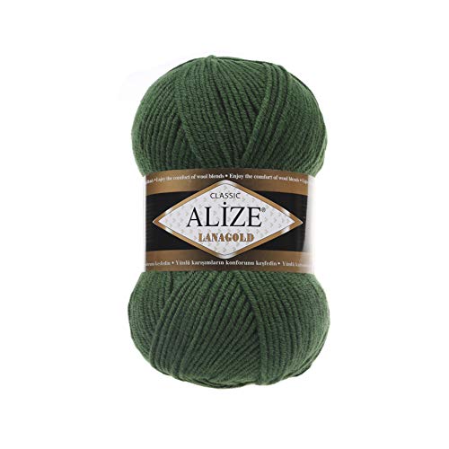 Handstrickgarn Alize LanaGold zum Häkeln, Stricken und Basteln, Wollmischung, warm, weich, natürlich, grob, handgewebt, Stricken, Häkeln, Strickwaren, Wolle, 4 Knäuel, 400 g, 1048 m, Farbe 118 Kiefer Handstrickgarn Alize LanaGold zum Häkeln, Stricken und Basteln, Wollmischung, warm, weich, natürlich, grob, handgewebt, Stricken, Häkeln, Strickwaren, Wolle, 4 Knäuel, 400 g, 1048 m, Farbe 118 Kiefer von Alize