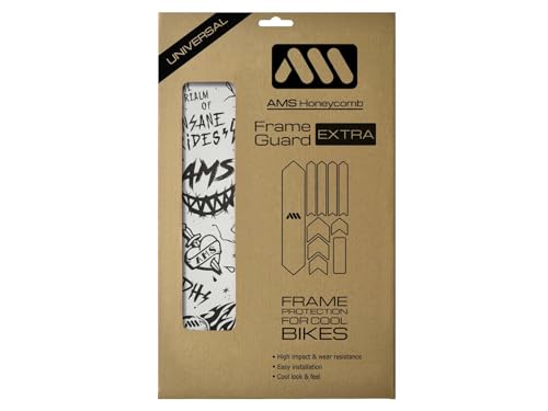 All Mountain Style Fahrrad Rahmenschutz Universeller MTB Rahmenprotektor, 10-teiliger Satz, Hochfester Honigwaben-PVC, Gelbfrei, Fahrradschutz von All Mountain Style