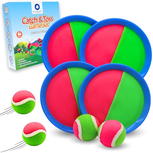 Outdoor Klettballspiel für Kinder - Wurfspiel-Set für 4 - Kinderfreundliches Ballspiel - Robustes Garten- & Strandspiel Outdoor Klettballspiel für Kinder - Wurfspiel-Set für 4 - Kinderfreundliches Ballspiel - Robustes Garten- & Strandspiel von AllBlue Products