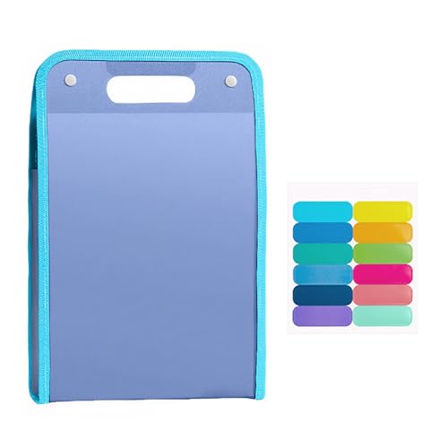 Allayu Datei Organizer, erweiterbarer Dokumentenordner, Schulbedarf, erweiterbar mit Büro Erweiterer Ordnern, langlebige Aktentasche, Blau von Allayu