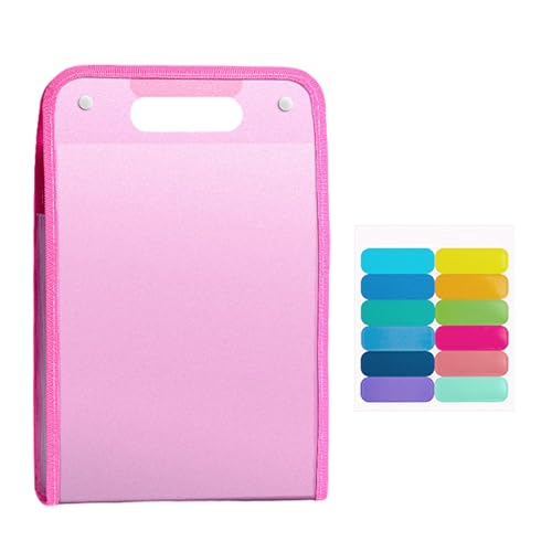 Allayu Datei Organizer, erweiterbarer Dokumentenordner, Schulbedarf, erweiterbar mit Büro Erweiterer Ordnern, langlebige Aktentasche, Rosa von Allayu