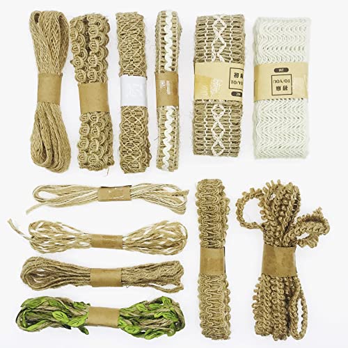 Allazone 12 Rollen Natürliche Jute Sackleinen, 24M Juteband Vintage Sackleinen Hessische Jute Band für DIY Handwerk Weihnachten Deko Hochzeit Party Basteln Geschenkband Allazone 12 Rollen Natürliche Jute Sackleinen, 24M Juteband Vintage Sackleinen Hessische Jute Band für DIY Handwerk Weihnachten Deko Hochzeit Party Basteln Geschenkband von Allazone