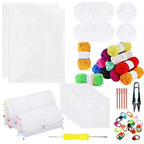 Allazone 57 Stück Mesh Canvas Sheets Plastic Canvas Kreuzstich Stoff Kunststoff Kreuzstich Kunststoff Baumwolle Stoff, 12 Farben Acrylgarn für Stickerei, Stricken und Häkelprojekte Allazone 57 Stück Mesh Canvas Sheets Plastic Canvas Kreuzstich Stoff Kunststoff Kreuzstich Kunststoff Baumwolle Stoff, 12 Farben Acrylgarn für Stickerei, Stricken und Häkelprojekte von Allazone