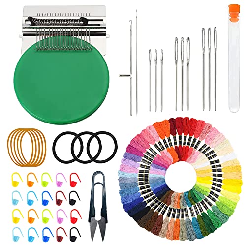 Allazone Darning Loom Machine, Small Loom Speedweve, 21 Haken Speedweve Darning Loom mit 50 Farben Garn für Kunstvolle DIY Muster, Reparaturkleidung Allazone Darning Loom Machine, Small Loom Speedweve, 21 Haken Speedweve Darning Loom mit 50 Farben Garn für Kunstvolle DIY Muster, Reparaturkleidung von Allazone