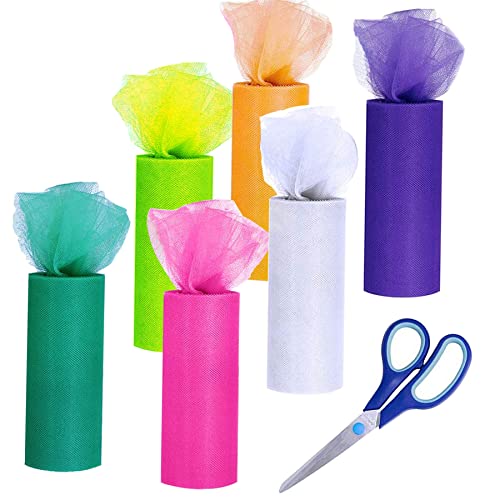 Allazone Rollen Tüll 6 Rollen Tüll Stoff mit Schere, 6 Farbe Berolle Tüllrolle Tüllband Tüll Dekostoff 15CM x 23M, Nähschere für Tutu Röcke, Geschenkverpackungen, Hochzeit, Dekoration Allazone Rollen Tüll 6 Rollen Tüll Stoff mit Schere, 6 Farbe Berolle Tüllrolle Tüllband Tüll Dekostoff 15CM x 23M, Nähschere für Tutu Röcke, Geschenkverpackungen, Hochzeit, Dekoration von Allazone