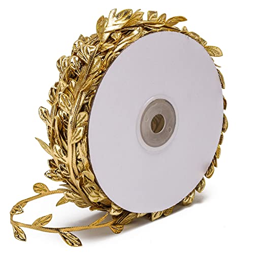 Allbests 30 m Blattband mit goldfarbenem Blattbesatz, Band für Bastelarbeiten, Geschenkverpackungen und Partys, Hochzeiten, Zuhause, Gartendekoration Allbests 30 m Blattband mit goldfarbenem Blattbesatz, Band für Bastelarbeiten, Geschenkverpackungen und Partys, Hochzeiten, Zuhause, Gartendekoration von Allbests