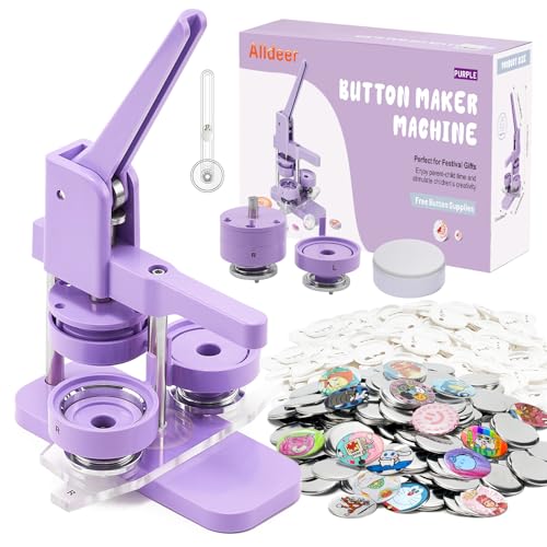 Alldeer Buttonmaschine 58mm/2.28Inch, Button Maschine Set with 100 sets Supplies, 1pcs Cutter, 1pcs Cut Board, Rotate Plate Button Maker, DIY Pin Maschine Buttonpresse Alldeer Buttonmaschine 58mm/2.28Inch, Button Maschine Set with 100 sets Supplies, 1pcs Cutter, 1pcs Cut Board, Rotate Plate Button Maker, DIY Pin Maschine Buttonpresse von Alldeer