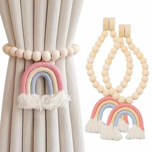 Alleshelfer 2 Stück Magnetische Vorhang Raffhalter, Vorhangseil Raffhalter Magnetische, Gardinenhalter Vorhanghalter, Gardinenraffer aus Holz Boho,handgewebt Raffhalter für Kinderzimmer Deko Alleshelfer 2 Stück Magnetische Vorhang Raffhalter, Vorhangseil Raffhalter Magnetische, Gardinenhalter Vorhanghalter, Gardinenraffer aus Holz Boho,handgewebt Raffhalter für Kinderzimmer Deko von Alleshelfer