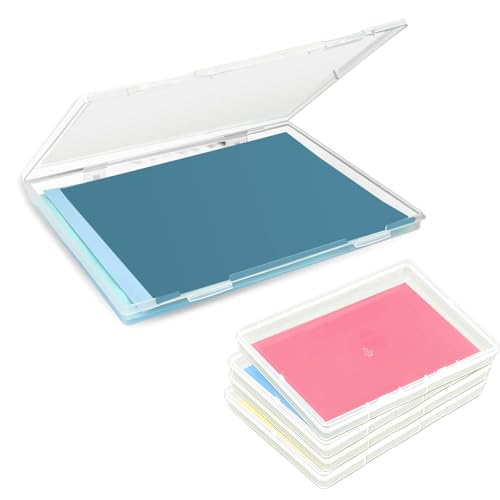 Alleshelfer 4 Stück Tragbare Archivbox, Transparente A4 Organizer-Box, Stapelbare Multifunktionale Bürobedarf Aufbewahrungsbox für Dokumente, Briefe, Sammelalben, Zeitschriften 30.5x22.3x2.2CM von Alleshelfer