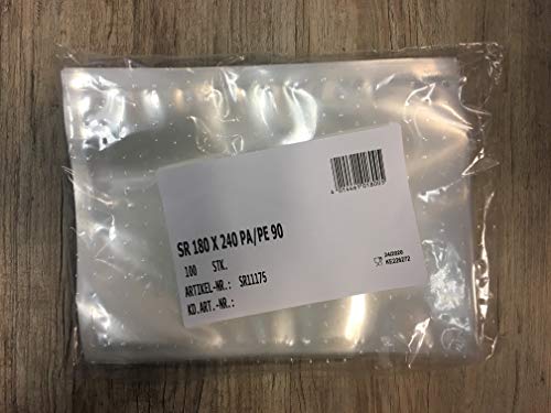 Allfo 1000 Stück glatte Vakuumbeutel Siegelrandbeutel Gefrierbeutel, 180 x 240 mm, Wegwerfbar, Heißsiegelung, Polyethylen (PE), Klar, Luftdicht, Gefriergeeignet von Allfo