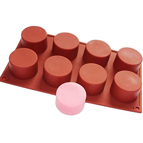 Allforhome 8 Cavity Rund Zylinder Seifenform, Seife DIY Mold, Cup-Kuchenform, handgemachte Silikonseifenform, handgemachtes Tools von Allforhome