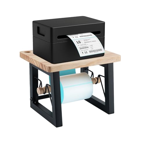 Etikettenhalter für Rollen und Fächerfalz-Etiketten, Holz-Thermo-Etikettenrollenhalter für Desktop-Kleindrucker, Thermo-Versand-Etikettendrucker-Ständer für Zuhause, Büro, Garage, Geschäft (Braun) Etikettenhalter für Rollen und Fächerfalz-Etiketten, Holz-Thermo-Etikettenrollenhalter für Desktop-Kleindrucker, Thermo-Versand-Etikettendrucker-Ständer für Zuhause, Büro, Garage, Geschäft (Braun) von Allhercom