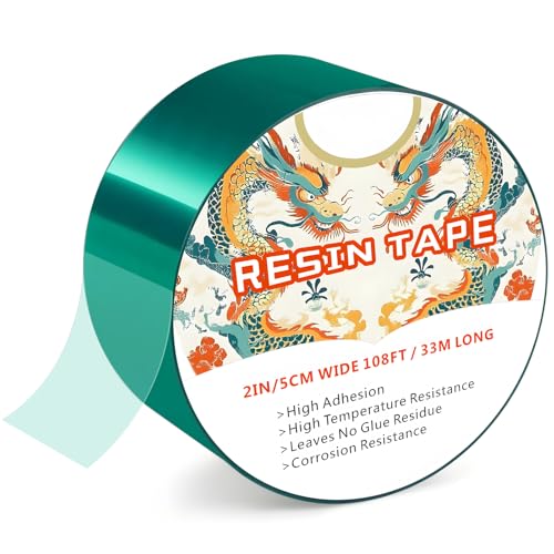 AllisWay Formentrennband, Harz Klebeband, Resin Zubehör, Abdichtband für Resinart Projekt, Basteln, Hochtemperaturbeständig, Leicht Abziehbar, Keine Klebereste, 5 cm x 33 m/ 2 IN x 108 Ft von AllisWay
