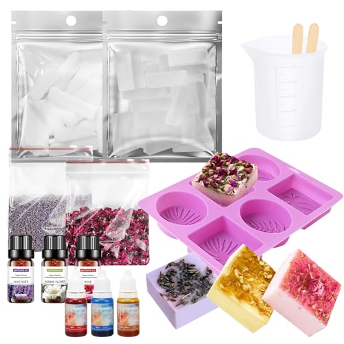 AllisWay Seife Selber Machen, Seifenherstellung, Seifen Selber Machen Set, Enthält Seifenbasis, Farbessenz, Duftöl, Schimmel usw, Kann als Geschenk Gegeben Werden von AllisWay