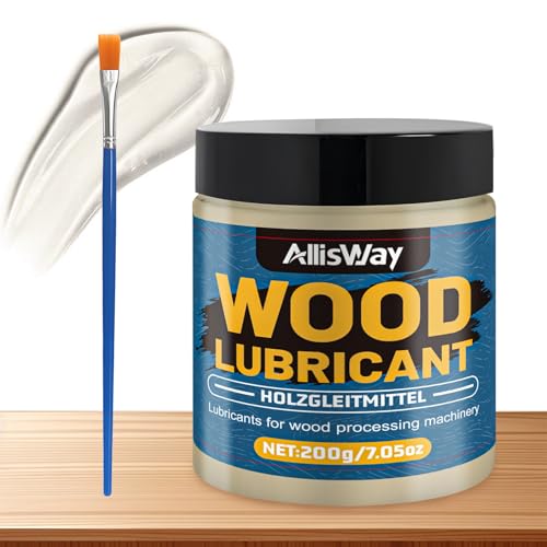 Allisway Holzgleitmittel für Hobelmaschinen, Wood Lubricant mit Bürste, Geeignet zur Schmierung Von Holzverarbeitungsmaterialien, Reduziert Verschleiß und Reibung, 200 g Allisway Holzgleitmittel für Hobelmaschinen, Wood Lubricant mit Bürste, Geeignet zur Schmierung Von Holzverarbeitungsmaterialien, Reduziert Verschleiß und Reibung, 200 g von AllisWay