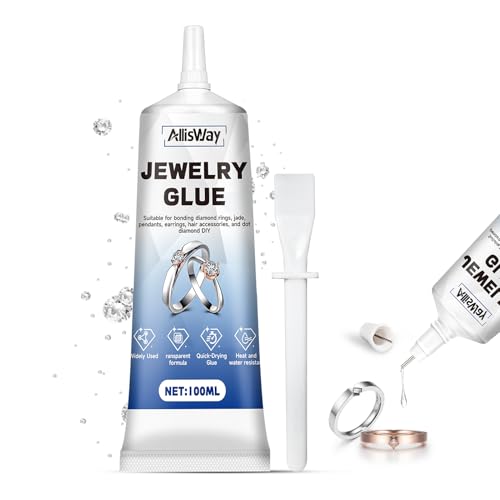 Allisway Schmucksteinkleber, Schmuckkleber Extra Stark Transparent, Strasssteine Kleber, Punktgenaues Aufkleben der Schmucksteine und Perlen, Geeignet für Reparatur von Schmuck und DIY, 100ml Allisway Schmucksteinkleber, Schmuckkleber Extra Stark Transparent, Strasssteine Kleber, Punktgenaues Aufkleben der Schmucksteine und Perlen, Geeignet für Reparatur von Schmuck und DIY, 100ml von AllisWay