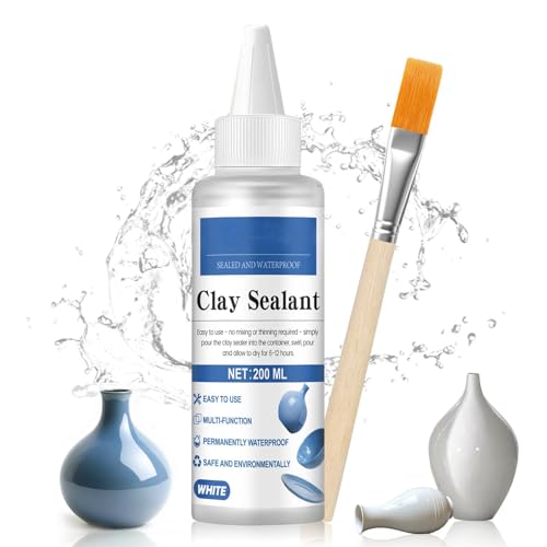 Tondicht Versiegelung 200ml, Versiegelung für Gießpulver, Keramik Versiegelung für Ton, Gips, Keramik und Beton, Wasserfest und Einfach Anzuwenden, Transparent, Rissfest von AllisWay