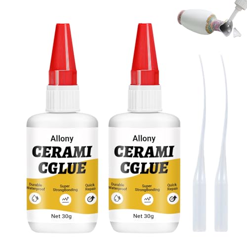 Allony Porzellan Kleber, Keramik Kleber Extra Stark Wasserfest, Porzellankleber, Super Glue Universal für Holz, Glas, Keramik, Metall, Kunststoff, Gummi, Basteln, Hitzebeständig 2er-Pack Allony Porzellan Kleber, Keramik Kleber Extra Stark Wasserfest, Porzellankleber, Super Glue Universal für Holz, Glas, Keramik, Metall, Kunststoff, Gummi, Basteln, Hitzebeständig 2er-Pack von Allony