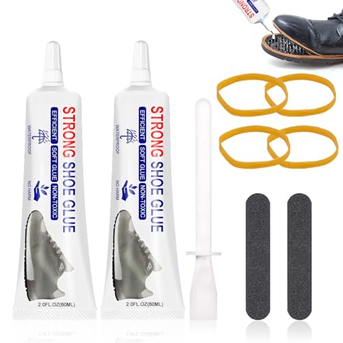 Allony Schuhe Kleber, Schuhkleber Extra Stark Wasserfest, Langsam Trocknender Transparent Schuhsohlen Kleber, 2-Teiliges Shoe Glue Wird Zur Reparatur Aller Arten von Schuhen, Leder von Allony