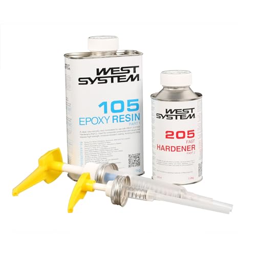 Epoxidharz Set | A-Pack 105-205A/206A + Minipumpenset 301-5A (Mix 5:1) | Reparatur Boot, Auto, Fahrzeugbau | Benetztung und Verklebung von Holz, GFK, etc. (105-205A (schnell)) von AllorA