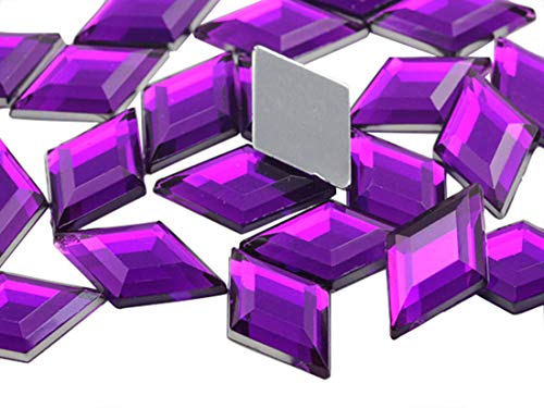 11 x 18 mm flache Rückseite, Acryl-Strasssteine, Kunststoff-Edelsteine für Schmuckherstellung, Kostüme, Schmuck, Cosplay, Verzierungen, 35 Stück (violetter Amethyst H105) von Allstarco
