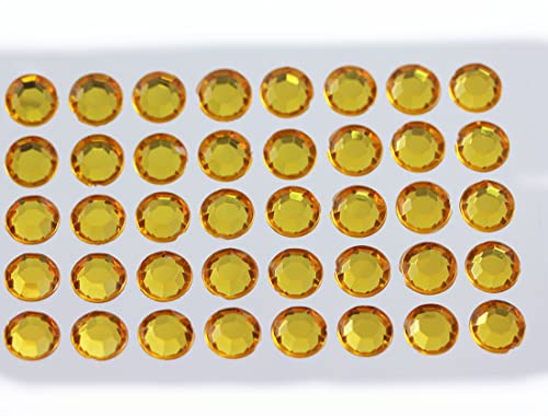 14 mm SS60 goldfarbene Bernsteine, selbstklebende Acryl-Strasssteine, Kunststoff-Edelsteine, zum Aufkleben auf Körperschmuck für selbstgemachte Karten und Einladungen, Basteln, Glitzer-Aufkleber, 5 von Allstarco