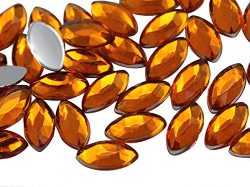 15 x 7 orange Blüten. HC Flache Rückseite Navetteschliff Acryl Jewels Hohe Qualität Pro Grade – 40 Stück 15 x 7 orange Blüten. HC Flache Rückseite Navetteschliff Acryl Jewels Hohe Qualität Pro Grade – 40 Stück von Allstarco