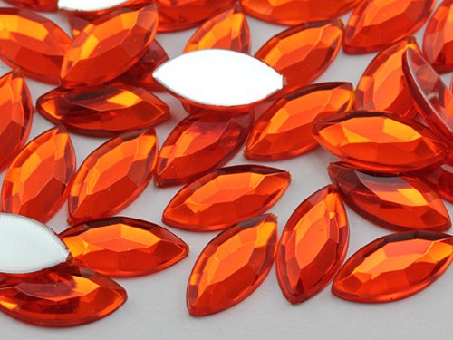 15 x 7 orange Blüten. HC Flache Rückseite Navetteschliff Acryl Jewels Hohe Qualität Pro Grade – 40 Stück 15 x 7 orange Blüten. HC Flache Rückseite Navetteschliff Acryl Jewels Hohe Qualität Pro Grade – 40 Stück von Allstarco
