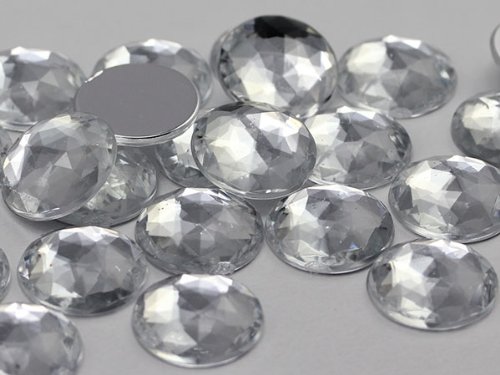 15mm Flat Back Round Acrylic Rhinestones Plastic Gems for Jewelry Making Costume Jewels Cosplay Embelishments - 40 Pieces (Crystal Clear A01) von Allstarco