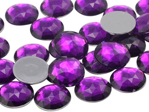 15mm Flat Back Round Acrylic Rhinestones Plastic Gems for Jewelry Making Costume Jewels Cosplay Embelishments - 40 Pieces (Purple Amethyst Lt .NAT02L) von Allstarco