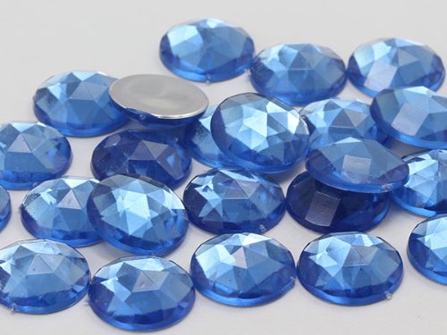18mm Flat Back Round Acrylic Rhinestones Jewels Plastic Gems Embelishments for Cosplay/Costumes Jewelry Making - 30 Pieces (Blue Sapphire Lt .LS) von Allstarco
