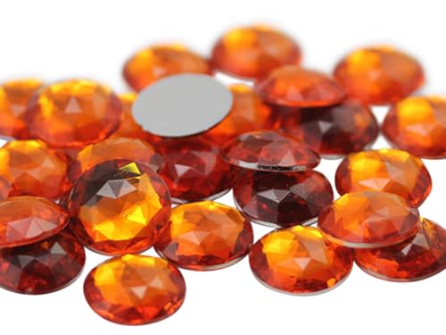 18mm Flat Back Round Acrylic Rhinestones Jewels Plastic Gems Embelishments for Cosplay/Costumes Jewelry Making - 30 Pieces (Orange Hyacinth H125) von Allstarco