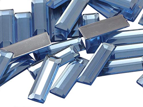 22 x 7 mm flache Rückseite Baguette Acryl Jewels Hohe Qualität Pro Grade für Basteln – 40 Stück Sapphire Lite .LS von Allstarco