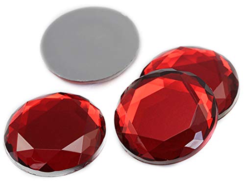 30 mm rot Ruby H103 groß Flache Rückseite Acryl Strass, bleifrei. Hohe Qualität Pro Grade – 6 Stück von Allstarco