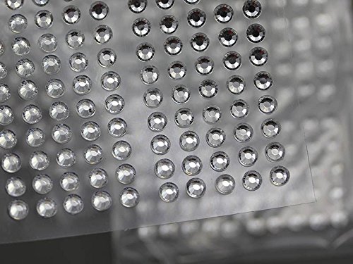 3mm SS12 Kristall Selbstklebende Acryl-Strasssteine Plastik Gesicht Edelsteine Aufklebbar Körperjuwelen Für DIY Karten und Einladungen Bastelarbeiten Bling Sticker - 5 Blätter - 500 Stück von Allstarco