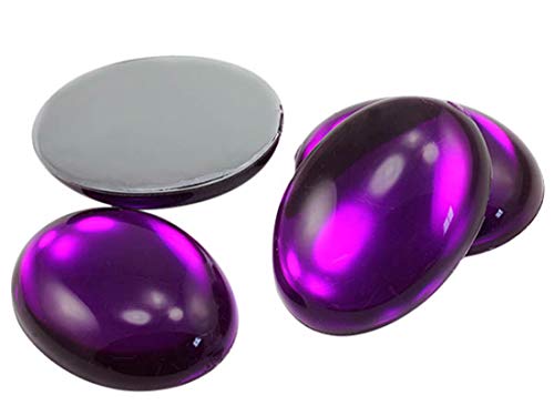 40x30mm Lila Amethyst H105 Große Flache ovale Acryl-Cabochons Strass Kunststoffedelsteine Verzierungen für Handwerk, Kostüme, Karten Einladungen, Schmuck, Cosplay - 4 Stück von Allstarco