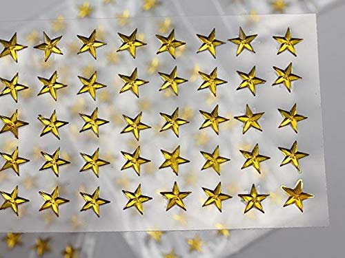 6 mm Bernstein LQ32 Stern selbstklebende Acryl-Strasssteine, Kunststoff-Edelsteine, zum Aufkleben auf Körperschmuck, für selbstgemachte Karten und Einladungen, Basteln, Glitzer-Aufkleber, 5 Bögen, 250 von Allstarco