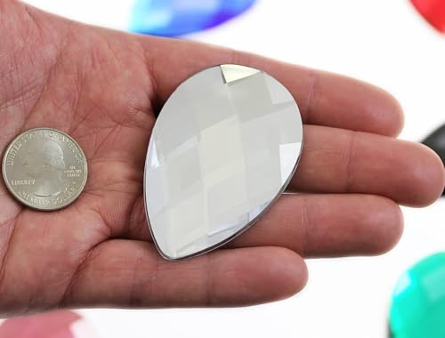 62 x 42 mm Crystal, klar H102 Extra große Acryl Tropfenform Gems Hohe Qualität Pro Grade einzeln verpackt – 2 Stück von Allstarco