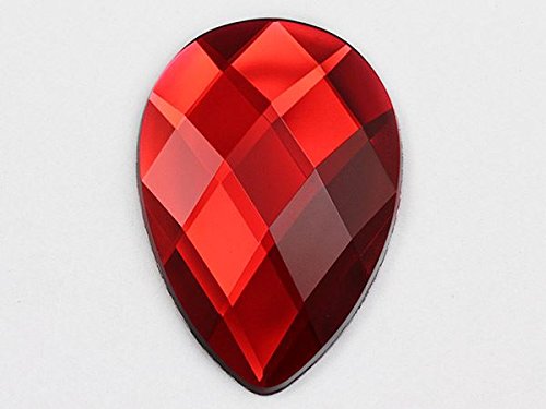 62 x 42 mm rot Ruby H103 Extra Groß Acryl Tropfenform Gems Hohe Qualität Pro Grade einzeln verpackt – 2 Stück von Allstarco