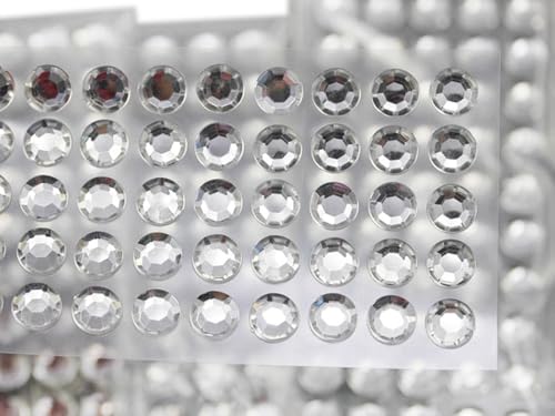 6mm SS30 Kristall Selbstklebende Acryl-Strasssteine Plastik Gesicht Edelsteine Aufklebbar Körperjuwelen Für DIY Karten und Einladungen Bastelarbeiten Bling Sticker - 5 Blätter - 250 Stück von Allstarco