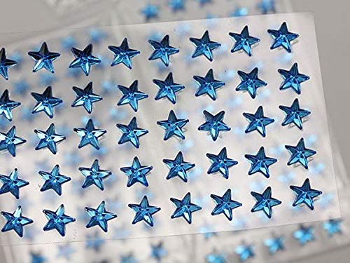 8 mm große, blaue Sterne, selbstklebende Acryl-Strasssteine, Kunststoff-Edelsteine, zum Aufkleben auf Körperschmuck, für selbstgemachte Karten und Einladungen, Basteln, Glitzer-Aufkleber, 5 Bögen, 250 von Allstarco