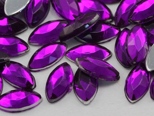 8 x 4 mm Amethyst Violett H105 Jewels Damen Hohe Qualität aus Acryl mit flacher Rückseite LJ Pro Grade - 75 Stücke von Allstarco