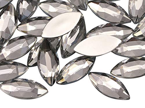 8 x 4 mm Glaskristall transparent H102 Jewels Damen Hohe Qualität aus Acryl mit flacher Rückseite LJ Pro Grade - 75 Stücke von Allstarco